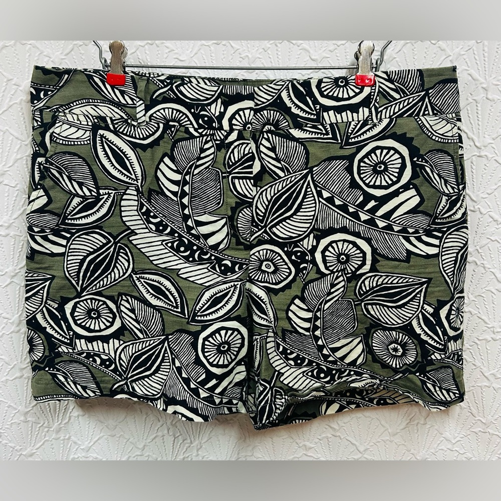 Ann Taylor Loft Size 14 Linen Blend Leaf Print Shorts